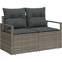 vidaXL Trädgårdsoffa med kudde 120 x 62 x 69 cm konstrotting