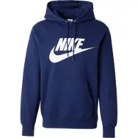Nike Luvtröja Club Pullover Fleece - Obsidian/Vit, storlek Large