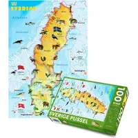 Sverige Pussel 100 bitar : Med djur