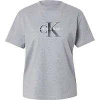 Calvin Klein Jeans T-shirt 'Classic Logo' gråmelerad / svart / vit