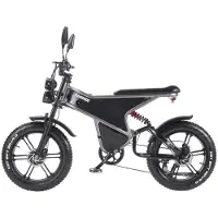 RANDRIDE Elcyklar 1000W*2 Motor Shimano Mekanisk Broms ebike Dubbel Stötdämpning Elmotorcykel DM711 svart