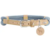 Hunter halsband Malia, duvblå/natur - Storlek 55/M: 40 - 49 cm halsomkrets