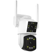 Mtp Products ESCAM PT210 PTZ-kamera med dubbla objektiv, tvåvägsljud och mörkerseende i färg - 3MP, WiFi