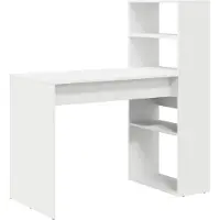 vidaXL Skrivbord med hylla Vit 113 x 54 x 120 cm Konstruerat trä