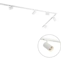QAZQA Modernt skensystem med 5 vita spotlights 1-fas GU10 70mm - Iconic Jeana Luxe