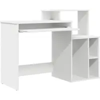 vidaXL Skrivbord med låda Vit 120,5 x 44 x 88,5 cm Konstruerat trä