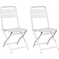 vidaXL Fällstol för trädgård 2 pcs Vit 42 x 52 x 82cm