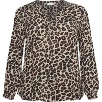 KAFFE CURVE Blus 'KAMirta' kitt / brun / svart