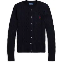 Ralph Lauren för kvinnor. 211971868008 Stickad kofta med åttor i bomull i marinblå färg (XL), Casual, Marino