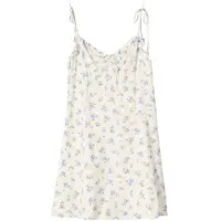 Bershka Sommarklänning royalblå / grön / off-white