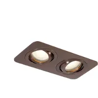 QAZQA Rundad infälld spotlight mörkbrons GU10 50mm roterbar och lutbar IP44 2-ljus - Alberto