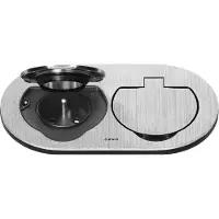ORNO dubbeluttag för utomhusbruk, oval, IP55, silver