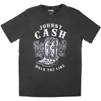 Ginza.se Johnny Cash: Unisex Stone Wash T-Shirt/Walk The Line Boots (Charcoal Grey) (Large)