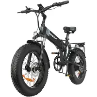 Electric Ride Ridstar H20Pro Vikbar Elcykel 2000W Motor 48V 23AH Batteri Elcykel 20*4.0 Tum Feta Däck Stadsresor E-cykel svart