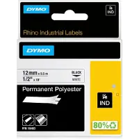 Dymo 18764 Märkband Polyester Bandfärg: Vit Skriftfärg: Svart 12 mm 5.5 m