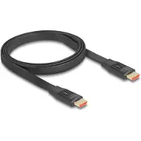 DeLOCK - Hög hastighet - HDMI-kabel med Ethernet - HDMI hane till HDMI hane - 1 m - svart - 8K60 Hz (7680 x 4320) stöd, upp till 48 Gbps dataöverföringshastighet, platt ribbon