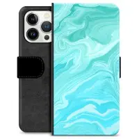 Mtp Products iPhone 13 Pro Premium Plånboksfodral - Blå Marmor