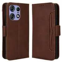 Mtp Products Motorola Edge 50 Pro Plånboksfodral med Korthållare - Brun