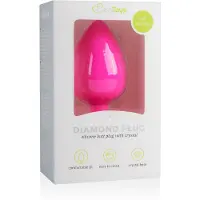 EasyToys Diamond - analplugg med vit sten (stor, rosa)