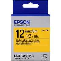 Epson LK-4YBP | svart text - pastellgul tejp | 12mm (original)