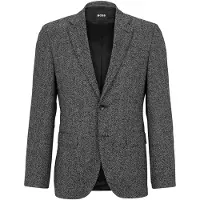 BOSS Regular-fit jacket in a herringbone wool blend