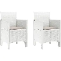 vidaXL Trädgård Stol 2 pcs Vit 53 x 49 x 85 cm PP
