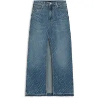 BOSS Denim skirt with logo pinstripe pattern and front slit