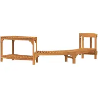 vidaXL Spa-badkar kontur halvcirkelformad - - 272x120x55,5 cm - Massivt akaciaträ - Brun - Vattentålig