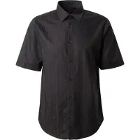 Armani Exchange för män. XM001935AF16631UC001 Jacquardskjorta svart (S), Casual, Bomull, Kort ärm