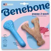 Benebone - Puppy 2-Pack Rubber Bone/Wishbone - Tiny