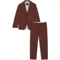BOSS Two-piece slim-fit suit in micro-patterned wool