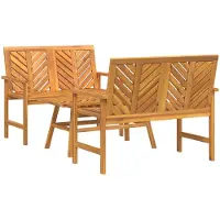 vidaXL Trädgård loungemöbler 3 pcs Brun Massivt Akaciaträ