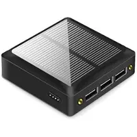 Mtp Products Kompakt Solcells Powerbank - 10000mAh, 3xUSB-A - Svart