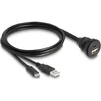 DeLOCK - USB-kabel - USB, USB-C (hane) till USB, USB-C (hona) - 1 m - up to 480 Mbps - svart