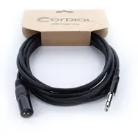 Cordial EM 3 MV XLR anslutningskabel [1x XLR-kontakt 3-polig - 1x Jack 6,3 mm (stereo)] 3 m svart