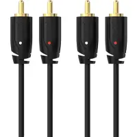 Sinox beslag Sinox SXA04205, 2 x RCA, hankontakt, 2 x RCA, hankontakt, 5 m, Svart