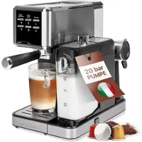 Clatronic PC-ES-KA 1266 Espressomaskin Rostfritt stål med automatisk mjölkskummare
