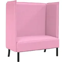 vidaXL Hög Ryggsoffa 101cm Rosa tyg
