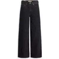 Levi's för kvinnor. A6081-0001 Ribcage jeans med vida ben svart (28/32), Casual, Bomull, Denim
