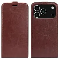 Mtp Products iPhone 17 Pro Vertikalt Flipfodral med Korthållare - Brun