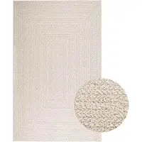 vidaXL Matta ZIZUR gräddvit 160x230 cm jutelook inomhus och utomhus