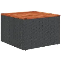 vidaXL Trädgårdsbord, Svart, 55X55X37 Cm, Polyrotting Och Akaciaträ