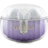 GUESS Glitter Gradient TWS Bluetooth-hörlurar med dockningsstation - lila