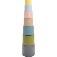 Dantoy Tiny Stad BIO Plastic Byggbägare - 7 Delar - - One Size - Stapelleksaker