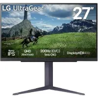 LG 27" UltraGear QHD Nano IPS-spelskärm | 180 Hz uppdateringsfrekvens | DisplayHDR 400 - 27GS85Q-B