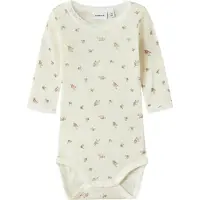 Name it Body l/ä - Ull - Noos - NbfWang - Snow White/Small flöde - - 56 - Body L/Ä