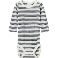 Name it Body l/ä - Ull - Rib - Noos - NbmWang - Folkstone Grå/Sv - - 56 - Body L/Ä