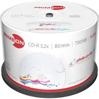 Primeon 2761109 CD-R 80 700 MB 50 st Spindel Skrivbar, Högglansig yta, Vattentät, Kladdfritt