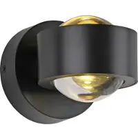 Schöner Wohnen LED vägglampa Chia, Svart, Vardagsrum / matsal, Syntetmaterial, Modern, LED-vägglampa, vägglampa inomhus