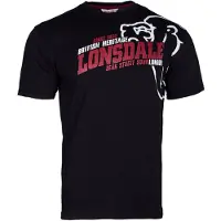 Lonsdale T-shirt 'Walkley' körsbärsröd / svart / vit